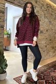 The Scamp Leopard Chillax Sweatshirt Bordeaux
